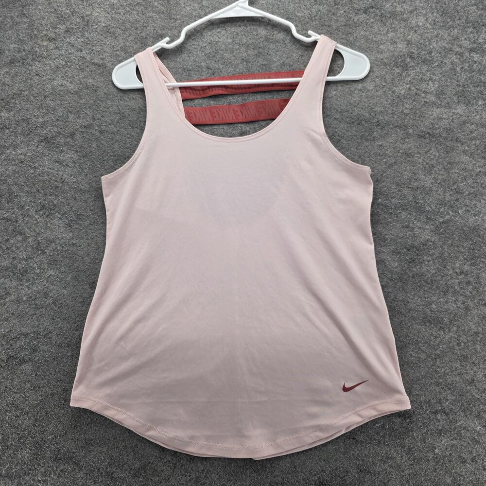 Nike Dri-FIT Elastika Tank Top Womens Small Pink Training Racerback Lightweight